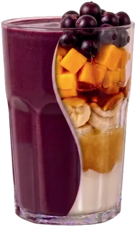 VIVA AÇAÍ — Açaí puro y natural, mango, banana, miel de caña, manzana exprimida, yogur.