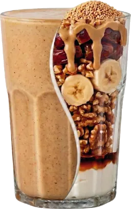 VIVA TAHINI — Tahini de sésamo tostado, dátil, banana, nueces de California, miel de caña, leche, yogur.
